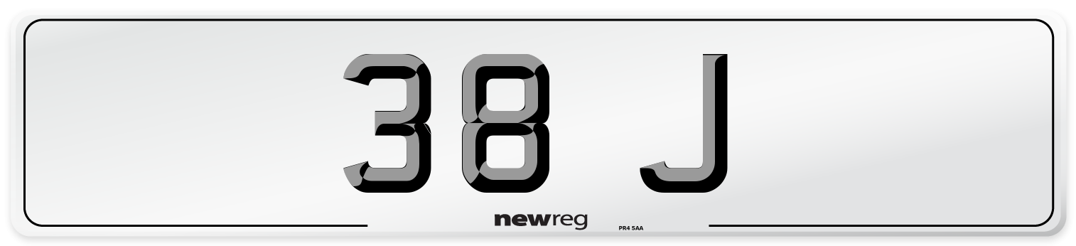 38 J Number Plate from New Reg